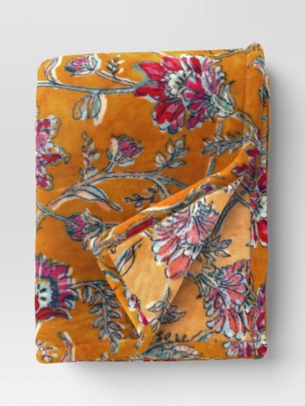 Floral Primalush Oversized Throw Blanket Gold - Threshold